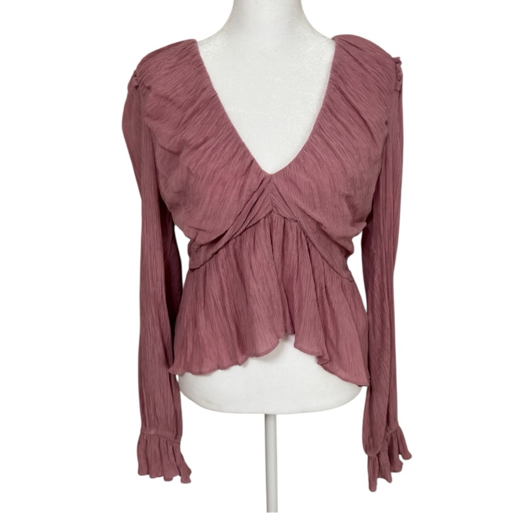 Free People Mauve Long Sleeve Top